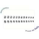 4 x IMSOHOT Short Square Press on Nails Blue Flower Fake Nails with Design Summer Floral Glue on Nails Glossy Reusable Full Cover Squoval Artificial False Nails for Women Girls 24Pcs