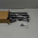 Black Curtain Rods for Windows 66 to 120 Inches (5ft -10ft) - 1" Diameter Thick Heavy Duty Drapery Rod, Adjustable Brackets with Hidden Screws, Metal Finials for Living Room Bedroom Outdoor