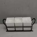 Cutlery Holder with Drain Holes, Silverware Caddy for Party Countertop, 3pcs Bins Set Utensil Holders for Spoon and Fork, White