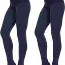 Citystl Opaque Black Tights for Women, 80D Tummy Compression Plus Size Tights, Control Top Microfiber Pantyhose for women (Small-Medium, Navy)