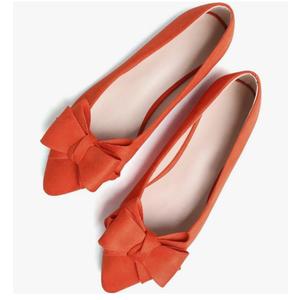 SAILING LU Bow-Knot Ballet Flats for Women Pointed Toe Crystals Wedding Shoes Comfort Light Weight Loafers, Size 9