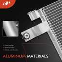 A-Premium A/C Condenser Compatible with Kenworth T400, T600A, T800, W900 & Peterbilt 384, 386, 389