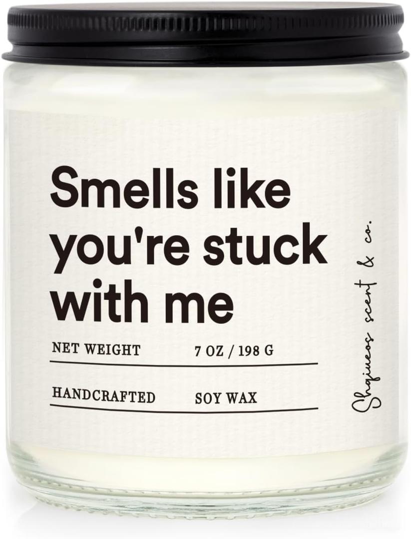 Shqiueos Funny Anniversary Candle Gift for Boyfriend Girlfriend, Her Him, Best Friend Friendship Birthday for Women, Bestie, Christmas, Lavender Scented 7 Oz