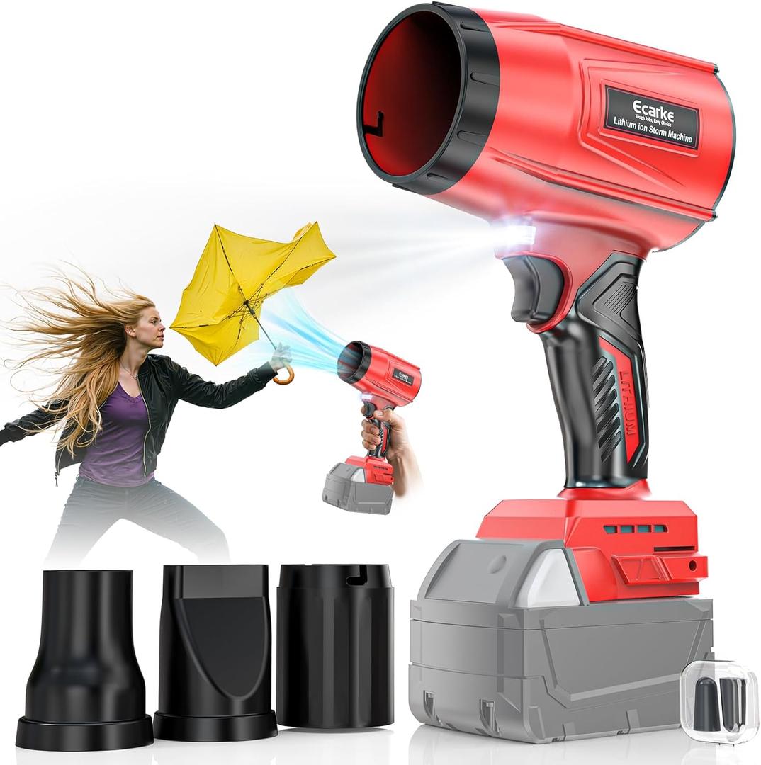 800,000 RPM Leaf Blower Compatible with Milwaukee 18V: Ecarke Cordless Dust Blower, Electric Turbo Jet Blower Handheld Battery Powered with Brushless Motor for Patio Garden Lawn (No Battery)