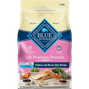 Blue Buffalo Life Protection Formula Adult Small Breed Dry Dog Food, Supports High Energy Needs, Made with Natural Ingredients, Chicken & Brown Rice Recipe, 5-lb. Bag (EXP 11/21/26)