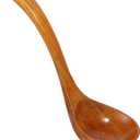 Wooden Ladle, 11" Long Handle Soup Ladle Spoon 3 fl oz Extra Large Kitchen Wooden Scoop Deep Teak Wood Spoon Utensil for Cooking Serving Cookware, Sustainable Natural Texture (Bigger and Deeper)