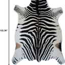 Rugoo Zebra Print Rug - 6.4 ft x 8.5 ft Black and White Animal Print Area Rug - Faux Fur - For Living Room, Bedroom, Nursery