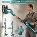 Drywall Sander, 1000W Popcorn Ceiling Removal Tool, Electric Drywall Sander with Vacuum Dust Collection & Digital Display Screen, 30Pcs Sanding Discs, 9 Variable Speed 800-2100RPM, Extendable Handle