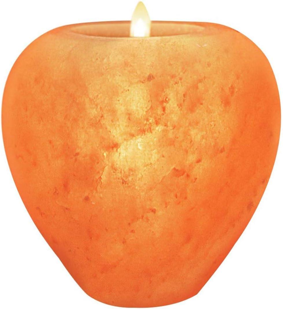 Himalayan Glow Apple Style Natural Pink Salt Tealight Candle Holder,100% Pure Crystal Salt Candle Lamp | Night Light & Decorative Light, Choice