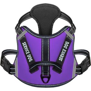 Cymiler Dog Harness,No-Pull Service Dog Harness with Handle,Adjustable Comfort Pet Dog Vest Harness for Outdoor Walking,3M Reflective Vest Easy Control for Small Medium Large Breed (Medium (Pack of 1), Purple