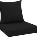 idee-home Outdoor Cushions for Patio Furniture, Outdoor Seat Cushion, Waterproof Hampton Bay Deep Seat Replacement Couch Chair Cushions for Garden Lawn Backyard Deck, 24 x 24 Black