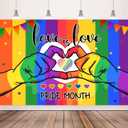 Pride Decorations Backdrop Banner Pride Month Decorations LGBT Gay Pride Decorations Love is Love Banner Backdrop Photo Booth Background for Rainbow Theme Party Supplies