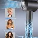 Hair Dryer, 140, 000 RPM High Speed Blow Dryer for Fast Drying, Negative Ionic Hair Dryers for Women, Thermo Control Lightweight Hairdryer for Home and Travel Black