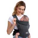 Topmeta Newborn Carrier, Soft and Lightweight Baby Carrier Wrap | Ergonomic, Adjustable Neck Support | Ideal for Newborn 7-24 lbs | Enhanced Comfort and Support, Deep Grey