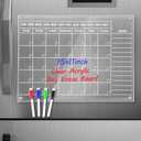 Magnetic Dry Erase Calendar Whiteboard Clear Acrylic Magnetic Calendar for Fridge Dry Erase Board Calendar with Note Acrylic Dry Erase Board Magnetic Fridge Calendar with 4 Markers (15 x 11 Inches)