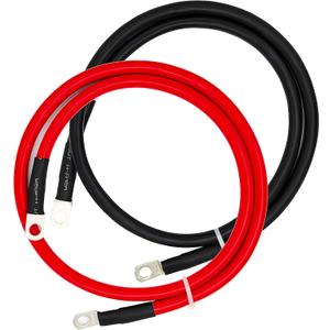 4 AWG Battery Cable,3FT Battery Cables,With 5/16" Ring Terminals for Solar, RV, Auto, Marine Car, Boat