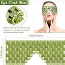 SATINIOR Jade Stone Eye Mask Hot or Cold Using Jade Mask Green Facial Sleeping Relief Eye Cover for Women Men Soothing, Cooling and Relieving