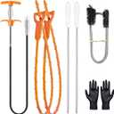 Drain Snake Hair Drain Clog Remover Tool, Sink Drain Cleaner for Sewer Kitchen Bathroom Shower Tub Toilet Clogged Drains Opener Cleaning Tool, Flexible Grabber Claw Pick Up Reacher Tool