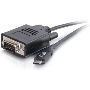 C2G USB C Cable, USB C to VGA, Video Adapter Cable, 1 Foot (0.3M), Cables to Go 26898, Black