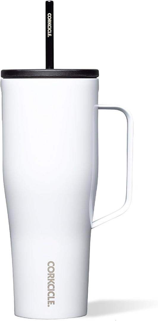 Corkcicle Cold Cup XL Insulated Tumbler with Handle, Lid, & Straw, Berry Punch, 30 oz  Reusable Cupholder Friendly Water Bottle Keeps Drinks Cold 12hrs