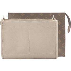 Felt Insert Organizer Bag In Bag Fit Purse LV Toiletry Pouch 26 19, Lv Pouch 26 Khaki, Middle (apricot)