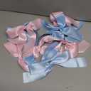 Gender Reveal Bow Knot Garland |6ft Gender Reveal Party Decor with 3ft Extend Ribbon Pre-Assembled Satin Ribbon Banners with Baby Pink/Blue Bows Baby Shower No DIY Needed (Pink & Blue, 6ft)