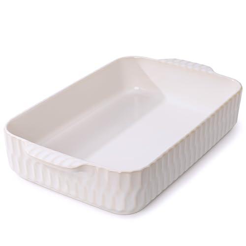 4.7QT Casserole Dishes for Oven, 9x13” Large Lasagna Pan, Ceramic Baking Dish, Rectangular Lasagna Pan Deep with Handles for Baking, Casserole, Kitchen, Thanksgiving Christmas Gift for Mother Father Women Men