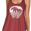 Urchics 2026 Women Two Piece Tankini Swimsuit Tummy Control Plus Size Long Torso Top and High Waisted Boyshorts Bathing Suits, XL
