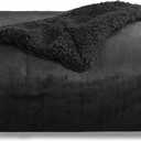 Bedsure GentleSoft Sherpa Fleece Throw Blanket for Couch, Non-Heated, Thick and Warm Throw for Women and Men, Soft Fuzzy Plush Blanket for Winter, Black, 50x60 Inches