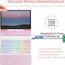 Keyboard Case for Samsung Galaxy Tab A7 Lite 8.7 inch 2021 - Mouse and Detachable Magnetic Keyboard Slim Case,Travel and Mobile Office Friendly (Pink)