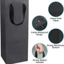 Aimyoo Black Wine Bottle Bags 6x5x15 inch, 10 Pack Large Kraft Paper Gift Bags with Handles Bulk