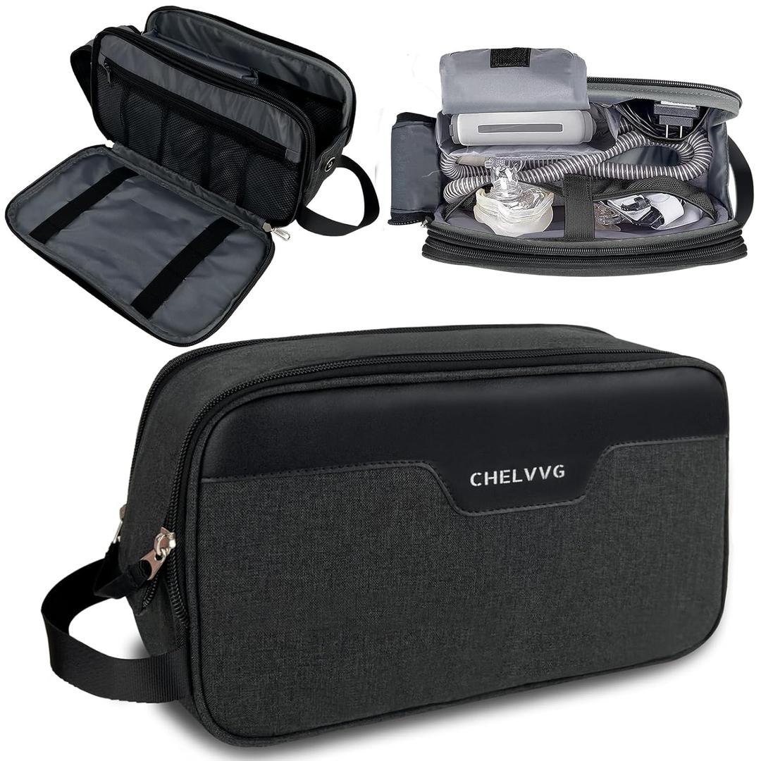 Travel CPAP Carrying Bag Compatible with ResMed AirMini CPAP Machine and Accessories, Small Travel CPAP Equipment and Supplies Organizer Case with Luggage Rod Strap (Bag Only, Patent Pending) (Black)