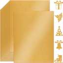 25 Sheets Yellow Gold Shimmer Cardstock Paper 8.5'' x 11'', 250gsm/92lb Double Sided Pearlescent Paper for Scrapbook, Invitations, Printing and DIY Cards