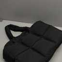 Herald Puffer Tote Bag for Women, Large Quilted Puffy Handbag Lightweight Satchel Purse with Cup Holder & Compartment