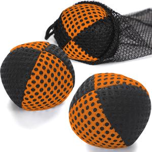 Juggling Balls for Beginners and Professionals Set of 3 Juggling Bean Bags Durable Juggle Ball Kit (Black - Orange)