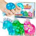 YoYa Toys Glitter Unicorn DNA Balls - Fidget Toy Stress Ball - Colorful Soft Squishy - Mental Stimulation, Clarity & Focus Tool - Fun for Any Age - 3 Pack