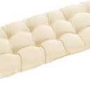 downluxe Outdoor Bench Cushion for Patio Furniture, Waterproof Tufted Overstuffed Porch Swing Cushions, Thick Outdoor Loveseat Cushions, 59" x 18" x 5", Beige, Set of 1