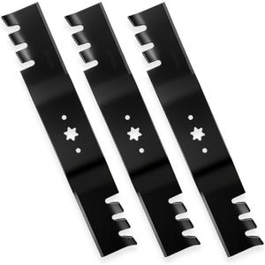 942-0677B-X 54" Mulching Toothed Blades for Cub Cadet RZT-54 S54 L54 KH GT 1054 GT1554 SLT Troy Bilt Mustang 54" XP Craftsman ZTL8000 PGT9000 Toro 54 inch Deck Zero-Turn Mower Lawn Tractor, Black