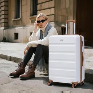 Eeeza White 27 inch Long Suitcase