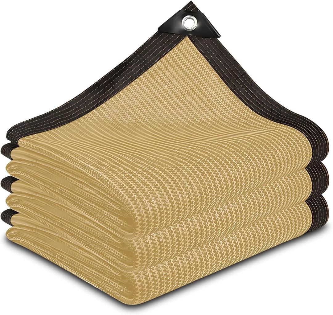 Sun Shade Cloth, Sun Block Cover for Outdoor, Canopy Shade Sail with Windproof Ropes, Ideal for Garden Patio Backyard Deck Greenhouse, Made from high Density