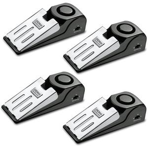 EMDMAK Door Stop Alarm with 120DB Siren Door Stop for Home & Travel (Black) (Pack of 4)