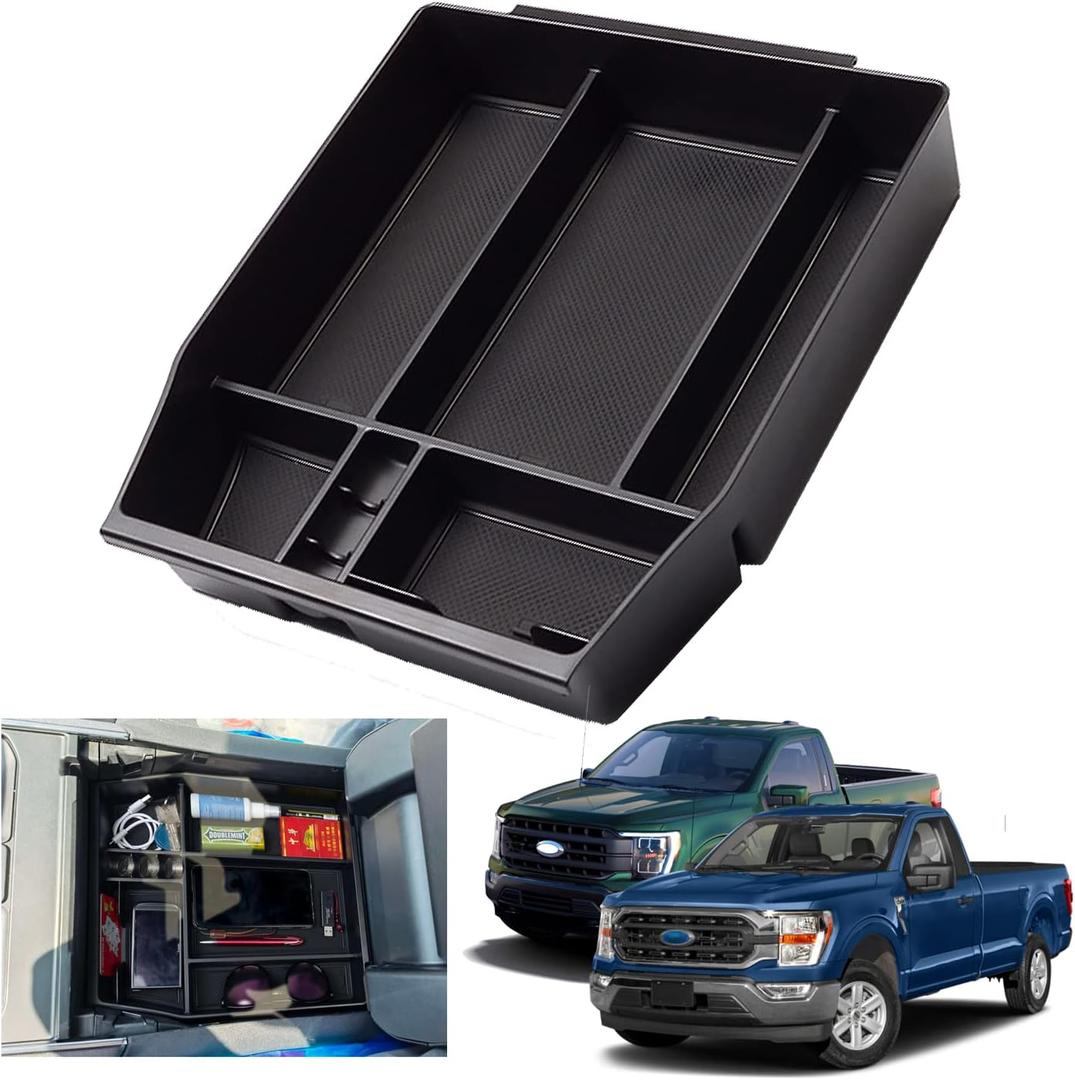 2024 2025 F150 Console Tray Center Console Organizer Tray for 2025 2022 2023 2024 Ford F150 Raptor Center Armrest Glove Storage Box for Ford F150 2022 Accessories F150 Armrest Secondary Storage Box