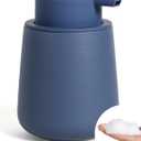 Bosilunlife Ceramic Foaming Soap Dispenser - 12Oz Bathroom Countertop Kitchen Dish Soap Pump Dispenser Foam Soap Dispenser - Matte Blue