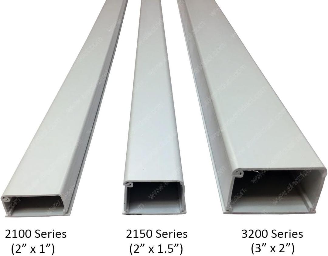 Electriduct XX-Large Latching Cable Raceway - 3" x 2" Channel Size - 2 Sticks - 58" (9.6 Feet Total) - White