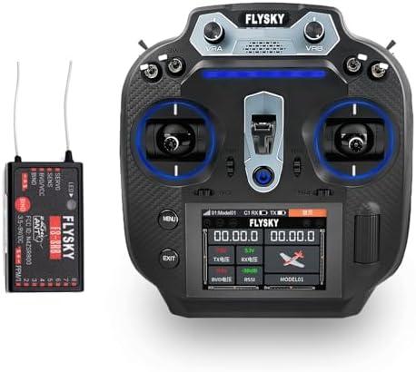 Authticar Flysky FS-ST16 Pro Radio Transmitter & FS-SR8 8CH Receiver Combo, 3.5" IPS Screen, Dual Band 2.4G/900MHz, Hall Effect Gimbals, OpenTX System, for Airplane, FPV, RC Car (Left Hand Throttle)