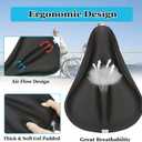 Geronmine Gel Bike Seat Cover Padded Bicycle Saddle Covers for Women & Men, Most Comfortable Exercise Bike Seat Cushion Cover, Soft for Spin Indoor Outdoor Cycling Class Mountain Stationary Bikes