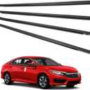 Window Molding Trim Seal for Honda Civic 2016-2021 Accessories, Outer Door Black Rubber Weather Stripping Belt, Replacement 72450-TEA-T01 (4PCS)