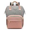 GAIVP Diaper Bag Backpack, Diaper Bags for Baby Girls Boys, Baby Bags for Moms Dads, Nappy Changing Bag with Insulated Pockets,Multi-functional Waterproof Backpack with Stroller straps-Pink