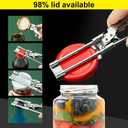 2 x Jar Opener for Weak Hands - Removes Tight Jar Lid for Seniors with Arthritis - Adjustable Jar Opener - Multi Opener Set with Jar Opener Gripper Pad and Bottle Opener Keychain(2Pcs)