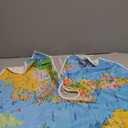 Qilmy Christmas Tree Skirt Large Watercolor World Map Painting Mat Xmas Home Holiday Party Decorations 36inch